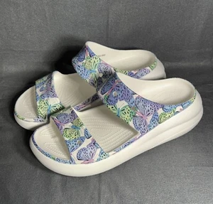 Crocs Adult Classic Crush Butterfly Platform Sandal Men’s 13 New Slip On Slides - Picture 1 of 7