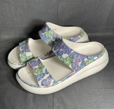 Crocs Adult Classic Crush Butterfly Platform Sandal Men’s 13 New Slip On Slides - Image 1 of 4