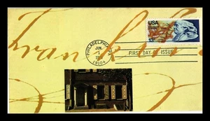 DR JIM STAMPS US COVER BENJAMIN FRANKLIN USA BICENTENNIAL FDC HAND MADE - Picture 1 of 2