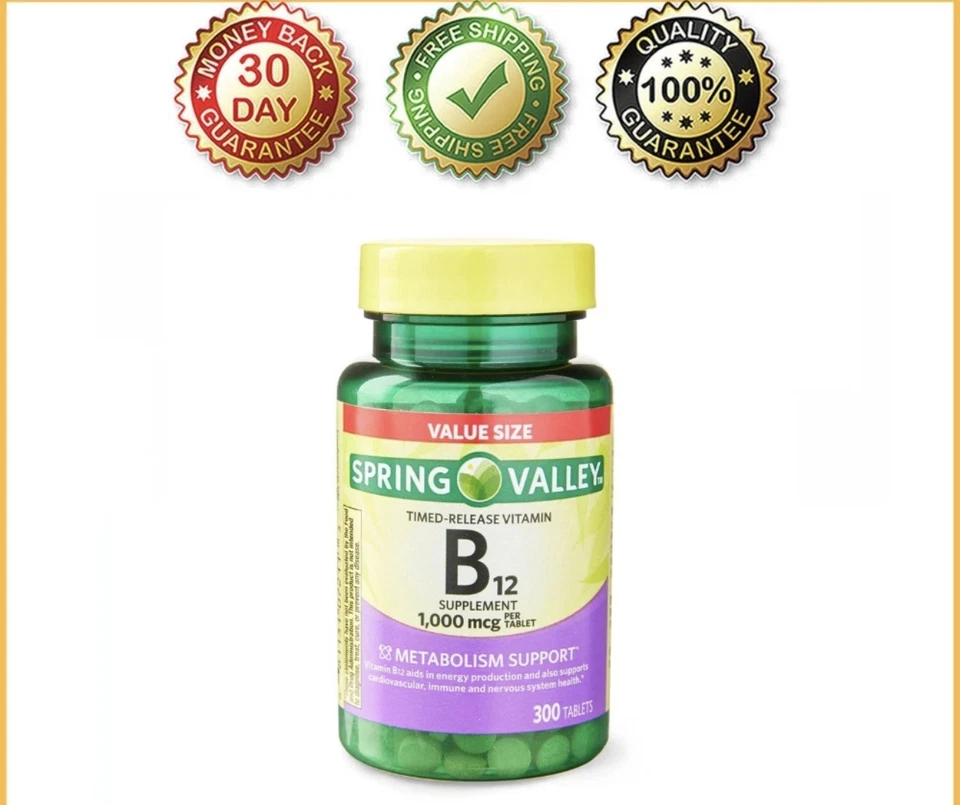 Spring Valley Vitamin B12 1000 Mcg Timed Release Tablets 300 Count New - Image 1 of 4