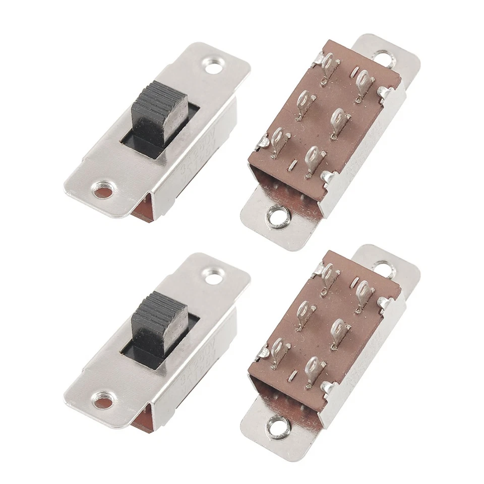 ZAPLYTE 3 Position DPDT 2P3T PCB Panel Slide Switch 6A/125V 3A/250V AC for DIY,5Pcs