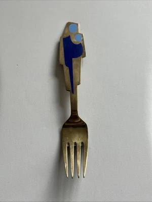 A Michelsen MCM 1962 Navidad JUL Dorado Plata Esmalte Tenedor Dinamarca Foto 1 de 3