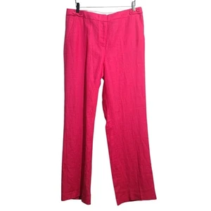 Talbots rosa Leinen Windsor weites Bein kurvige Passform Hose Größe 10 neu mit Etikett - Bild 1 von 6