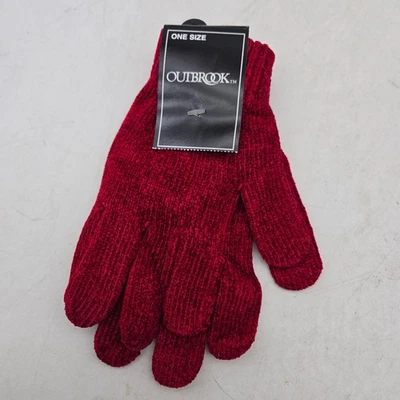Guantes Outbrook vintage para mujer tejidos polar rojos talla única Foto 1 de 4