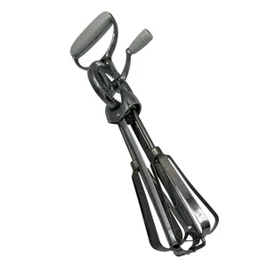 Vintage Hand Crank Egg Beater Mixer Kitchen Utensil Rare White Porcelain Handle - Picture 1 of 8