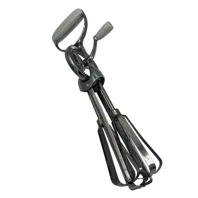 Vintage Hand Crank Egg Beater Mixer Kitchen Utensil Rare White Porcelain Handle - Image 1 of 4