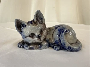 Betschdorf Elsass Alsace Figur Katze blau vintage Pottery - Bild 1 von 7