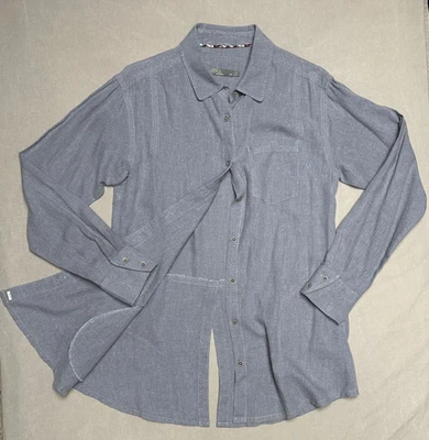 prAna Womens Gray Aster Tunic - Button Up, Side Pockets w/zippers, Hemp Blend - Image 1 of 4