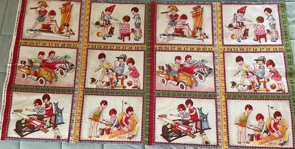 Cotton Fabric Panel~WEE PLAY~Cute Kids!~American Jane/Moda~42x32~Sandy Klop~SEE! - Image 1 of 1