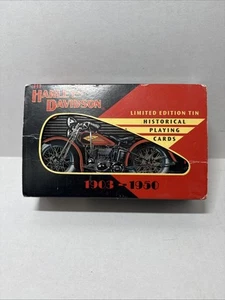 VTG Harley Davidson Playing Cards No. 171316 Edition Tin 2 Decks Historical 1997 - Picture 1 of 1