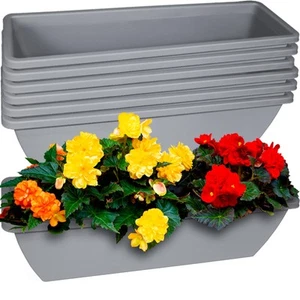 6 Pcs 24 inch Window Box Planter Large Rectangular Flower Planter Boxes with ... - Picture 1 of 7