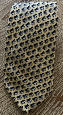 Corbata de cuello de seda amarilla con BullDogs Vineyard Vines colección personalizada para hombre Foto 1 de 4