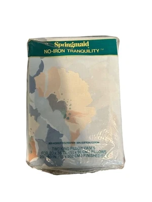 Springmaid No-Iron Tranquility King Pillowcases new open packaging - Image 1 of 4