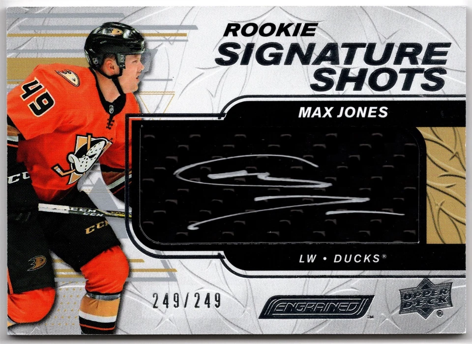 2023-24 UD Engrained Rookie Signature Shots MAX JONES #RSS-MJ #249/249 RC Auto - Image 1 of 1
