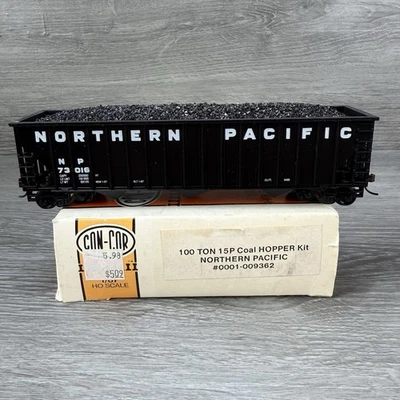 HO Scale Con-Cor 100 Ton 15P Coal Hopper 009362 Northern Pacific NP 73016 - Image 1 of 4