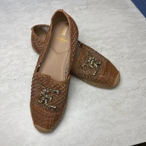 Women's Sam Edelman KHIARA ESPADRILLE LOAFER Size 11 Natural Raffia Brown - Picture 1 of 11