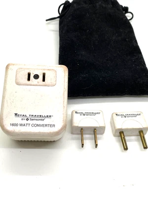 Kit adaptador convertidor Royal Traveler con 2 adaptadores y bolsa de viaje (RT-30) Foto 1 de 4