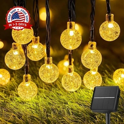 36 футов Luces De Cadena Solar Exteriores Para Jardin Patio Decoracion, Blanco cálido - Изображение 1 из 4