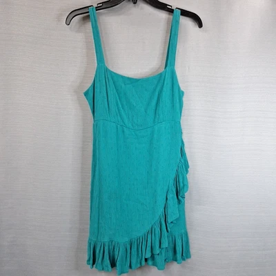 O'Neill Colinda мини без рукавов бак платье оборки женщин M Tidepool зеленый синий - Изображение 1 из 4