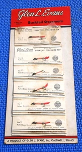 Store display Fly Fishing Flies NOS Glen Evans Caldwell Idaho Bucktail Streamers - Picture 1 of 8