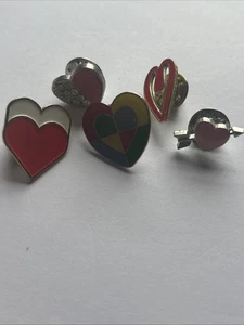 Five Heart Metal Badges. - Picture 1 of 2