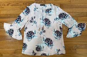 Ivanka Trump 3/4 Sleeve Floral Lightweight Blouse Women’s S or M - Picture 1 of 6