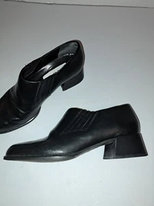 Croft And Barrow Tulsa Black Leather Slip On Bootie Women's 6.5M - Picture 1 of 5