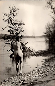Victorian Era Risque Nude Photo Pregnant Woman Outdoors - Bild 1 von 3