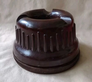 Vtg Melamine Smokeless Ashtray Round Brown  - Picture 1 of 10