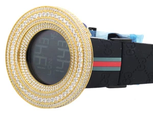 Mens Custom Yellow Stainless Steel Jojino/Joe Rodeo Cubic Zirconia Watch - Picture 1 of 8