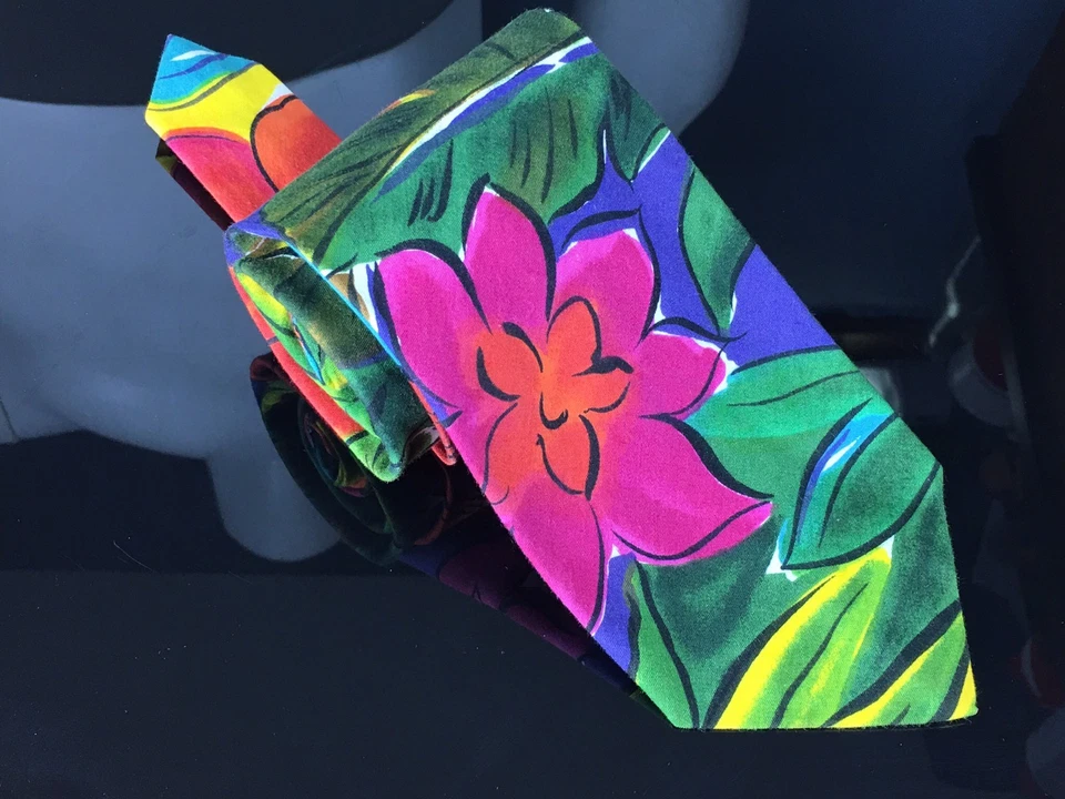 Corbata floral vintage 100 % algodón Banana Republic Safari & Travel Clothing Co. para hombre Foto 1 de 4