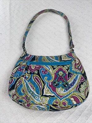 Bolso de Hombro Vera Bradley Zoe Seda Paisley Rosa Teal Correa de Corbata Edición Limitada Foto 1 de 4