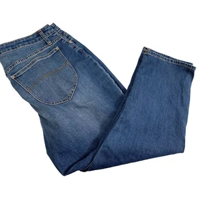 Lee Riders Midrise Capri Jeans Womens 14 M Blue Medium Wash Denim Stretch - Picture 1 of 11