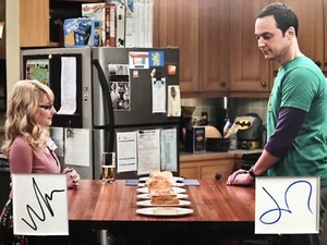 jim parsons melissa rauch the big bang theory 16 x 12 signed cards