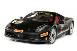 FERRARI 458 ITALIA CHALLENGE #12 1/18 NEGRO MATE FUNDIDO A PRESIÓN POR HOT WHEELS BCT90 - Imagen 1 de 5