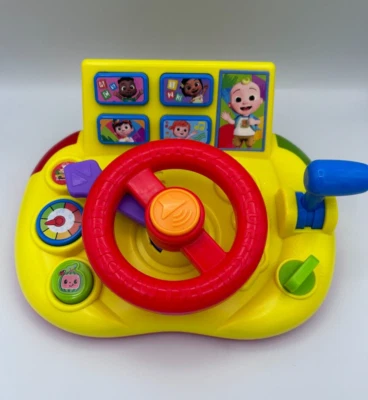 CoComelon Learning Steering Wheel Yellow Interactive Electronic Toy Toddler Kids - Image 1 of 4