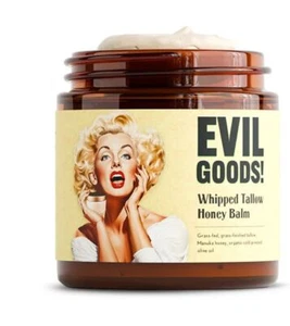 EVILGOODS Whipped Beef Tallow and Manuka Honey Balm, 4oz, Unscented, Grass Fe... - Picture 1 of 5