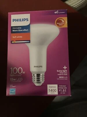 Philips Warm Glow 100W Equivalent Soft White BR30 Medium Dimmable LED 4 Pack - Image 1 of 4