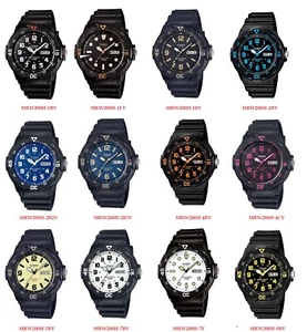 Casio MRW200H Series Men's black Rubber Strap Day Date Analog Sports Watch - Picture 1 of 13