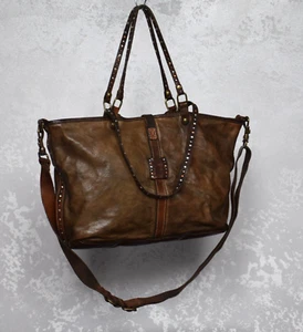 Bolso Bandolera Campomaggi Raro Cuero Marrón Bolso de Mano Marca Hecho en Italia - Imagen 1 de 22
