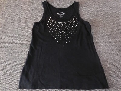 Blusa Sonoma Mujer Mediana Negra Jersey Tanque Clásico Top Casual Adorno Foto 1 de 4