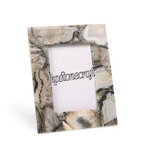 Black Agate Photo Frame – Natural Stone Luxury Minimalist Home Decor Photo Frame - Imagen 1 de 5