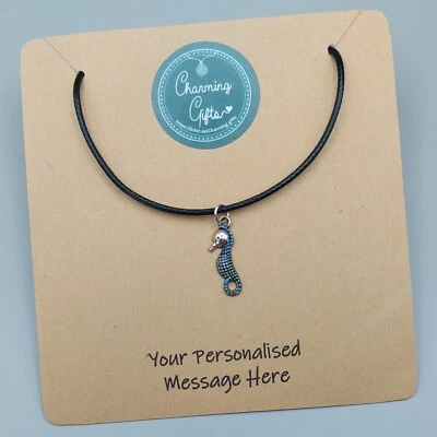 Collar Gargantilla Caballito de Mar - Dije de Océano Joyería Regalo para Ella Foto 1 de 4