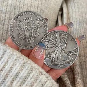 2 Stück 1900 Walking Liberty One Dollar Münzen US Mint Münze Antik U.S. Silbermünze - Bild 1 von 11