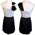Judith March One Shoulder Satin Lace Dress Small Euc