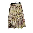 Coldwater Creek Silk Pleated Floral Skirt Women's Size Small (6-8)