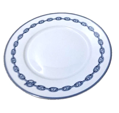 Hermes Paris CHAINE D'ANCRE Blue Dinner Plate Porcelain Dish 27.5cm / 11" No Box - Image 1 of 4