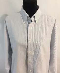 L.L Bean Herren Größe 161/2-34 L/S Knopfleiste 100 % Baumwolle Hemd blau gestreift - Bild 1 von 7