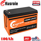 Kusroie 12V 100Ah Lifepo4 Lithium Battery For Solar Rv Trolling Motor Camper New