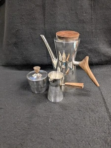 Placcato argento moderno danese 3pz. Set caffè Tapio Wirka / Carl Christensen  - Foto 1 di 16